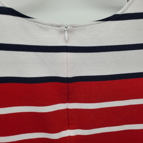 Brooks Brothers stripe knit tank shift corton zip dress women's size 10 - Picture 7 of 7